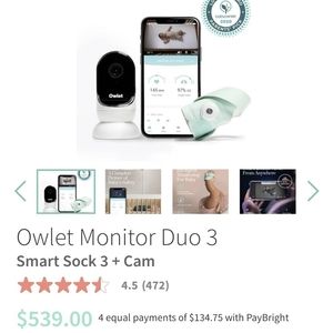 Owlet Monitor Duo 3
Smart Sock 3 + Cam